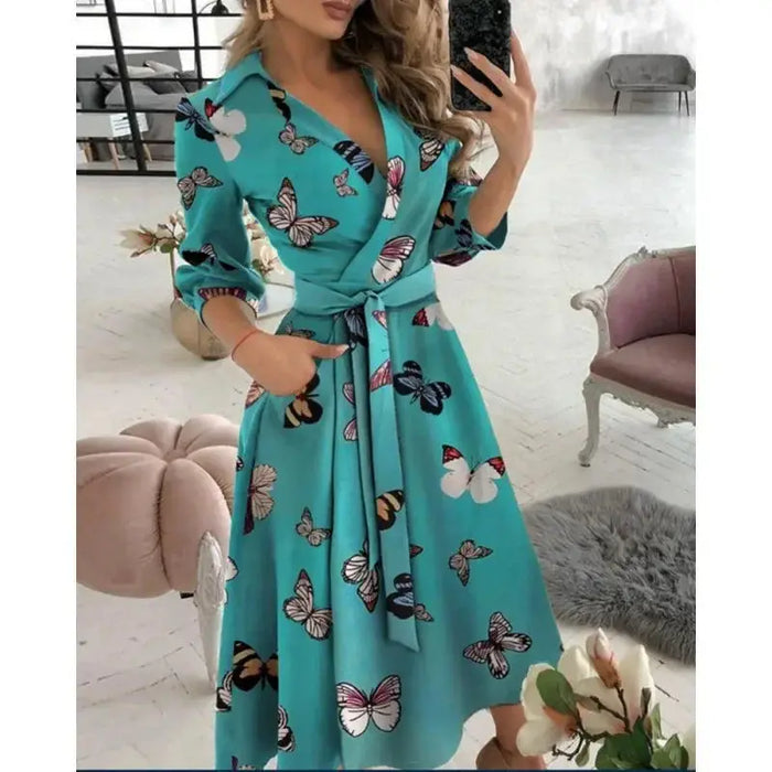 Women’s structured fabric blazer dress with tailored fit and belted design, perfect for elegant, sophisticated style.
