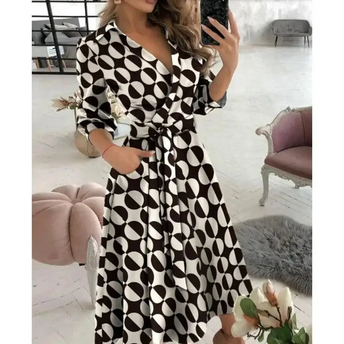 Women’s structured fabric blazer dress with tailored belt design, elegant and sophisticated for stylish occasions.