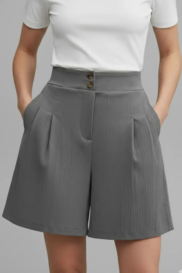 Stylish women's high-waist shorts by LondonLaneStore featuring a modern relaxed fit, perfect for summer casual wear.