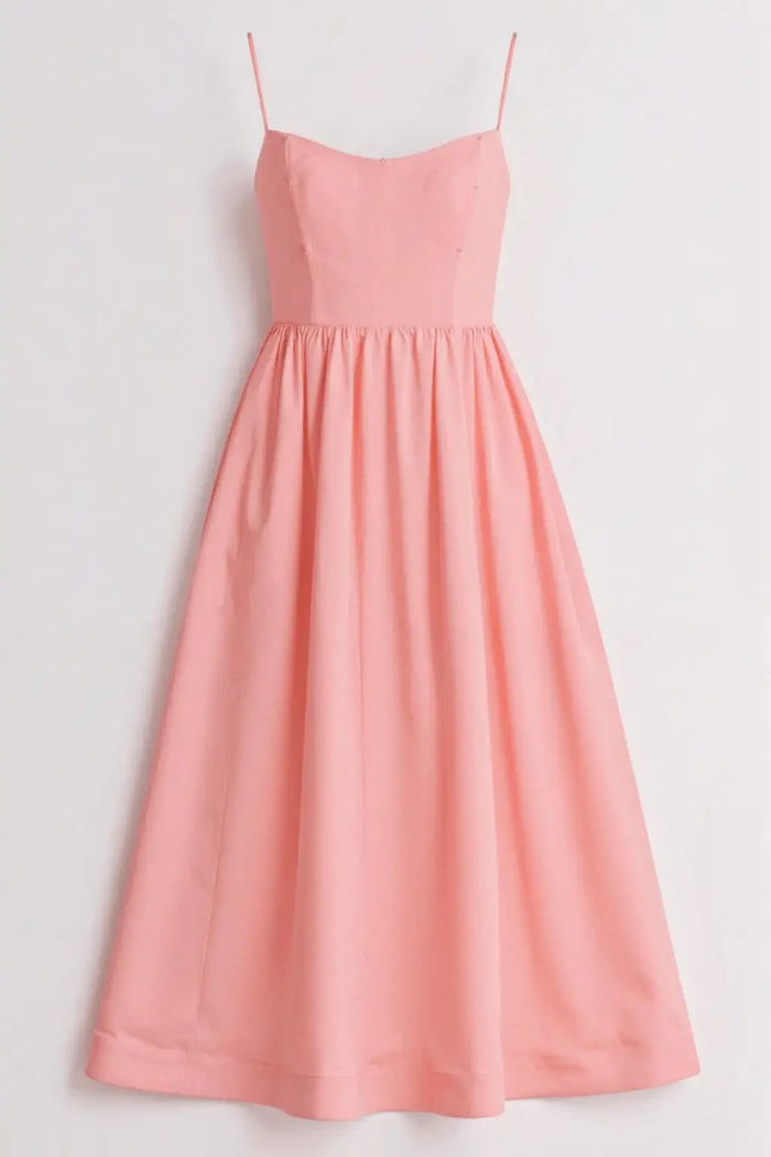 Elegant women's structured midi dress by LondonLaneStore featuring an A-line silhouette, perfect for wedding guest attire.