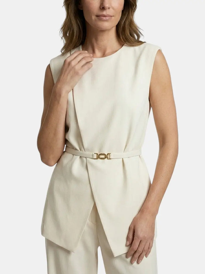 Women's structured two-piece set by LondonLaneStore featuring a tailored sleeveless top and wide-leg trousers, in polyester fabric.