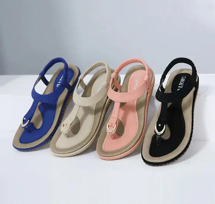 Women's synthetic arch support sandals by LondonLaneStore, elegant and comfortable flat orthopedic footwear for everyday wear.