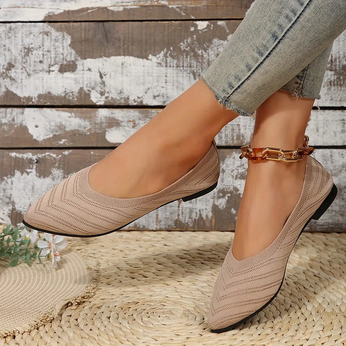 Comfortable women's synthetic leather flat shoes from LondonLaneStore, elegant casual orthopedic footwear for everyday wear.