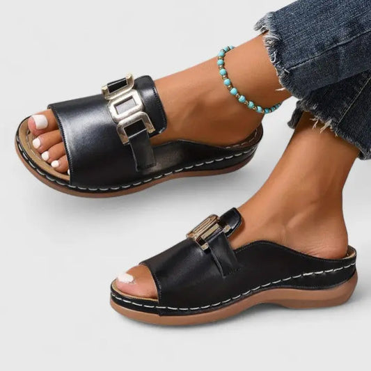 Women's synthetic orthopedic sandals from LondonLaneStore, comfortable and elegant summer footwear with supportive footbed and stylish design.