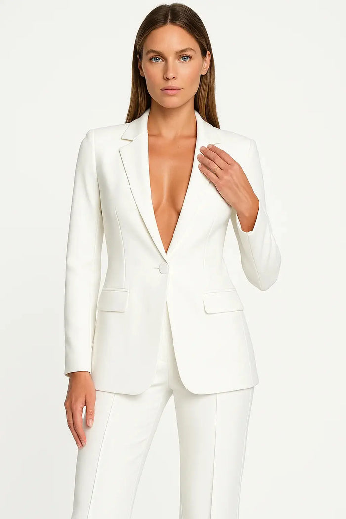 Women's tailored blazer and wide-leg trouser set by LondonLaneStore, featuring a structured blazer and professional wide-leg trousers.