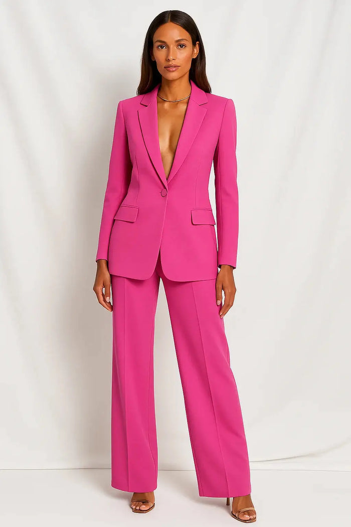 Women's tailored blazer and wide-leg trouser set from LondonLaneStore, featuring a structured blazer and professional trousers.
