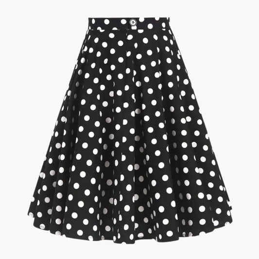 Women's woven midi skirt with structured flared hem and tailored fit, stylish and elegant for various occasions.