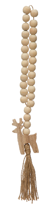Wood Garland with Animal and Jute Tassel