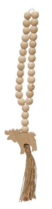 Wood Garland with Animal and Jute Tassel