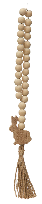 Wood Garland with Animal and Jute Tassel