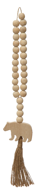 Wood Garland with Animal and Jute Tassel