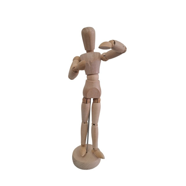 Wooden mannequin on a white background