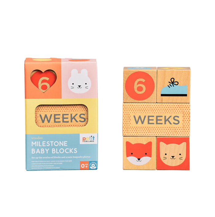 Wooden Milestone Baby Blocks