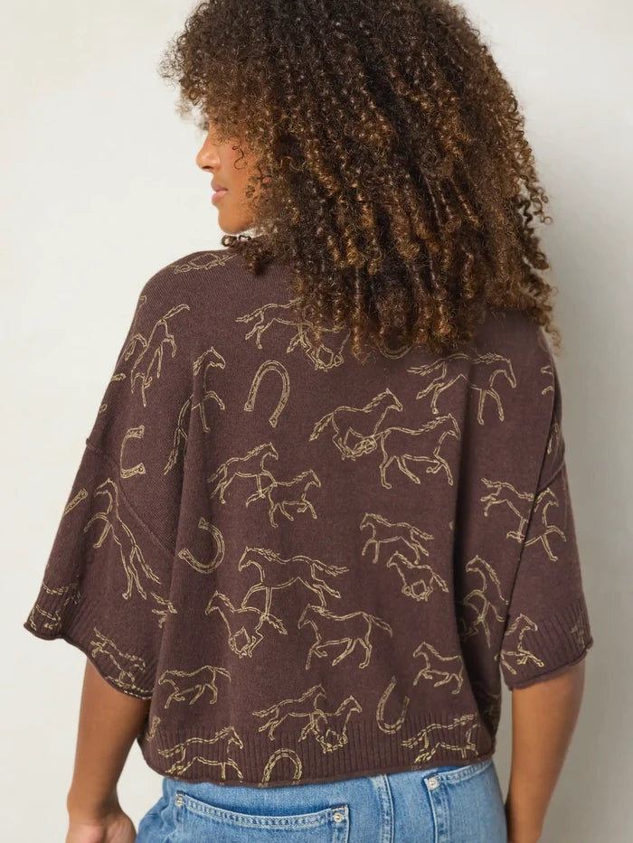 Wren Boxy Sweater - Western Wild Chocolate-view 3
