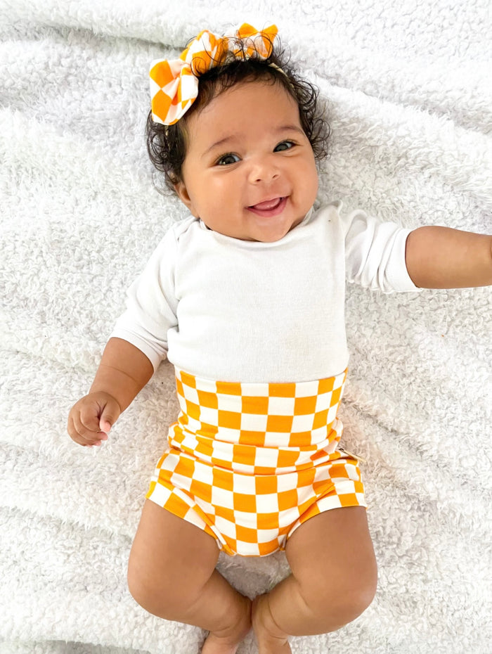 Yellow Retro Checkered Bummies