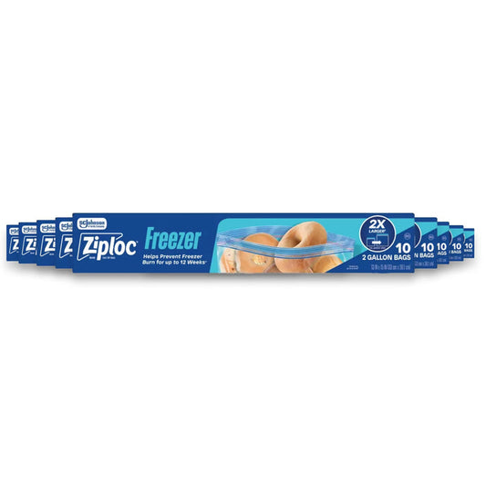 Ziploc 2 Gallon Freezer Bags, 10ct - 9 Pack