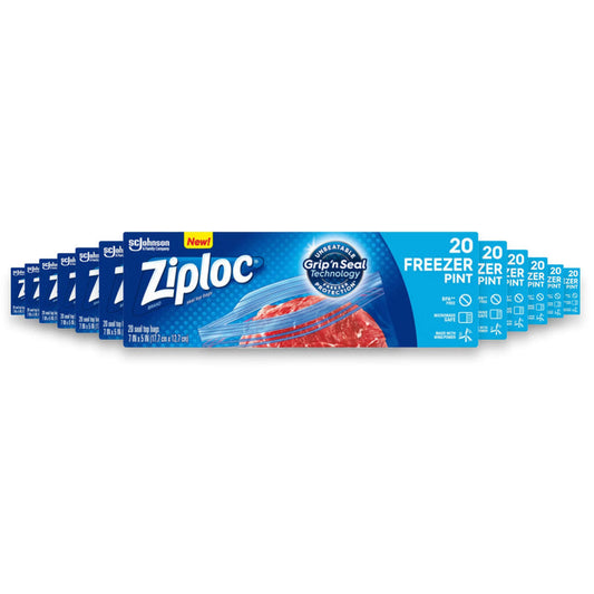 Ziploc Pint Freezer Bags, 20ct - 12 Pack
