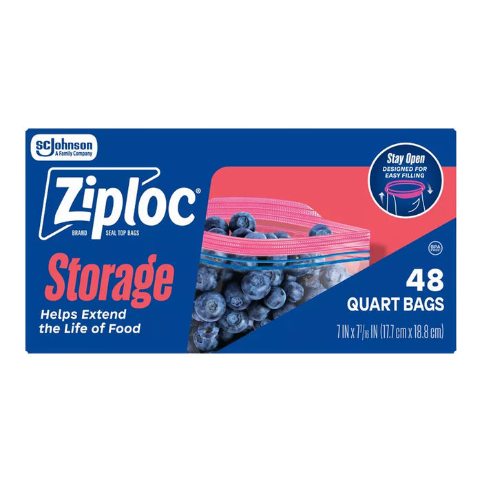 Ziploc Quart Storage Bags, 48ct - 9 Pack