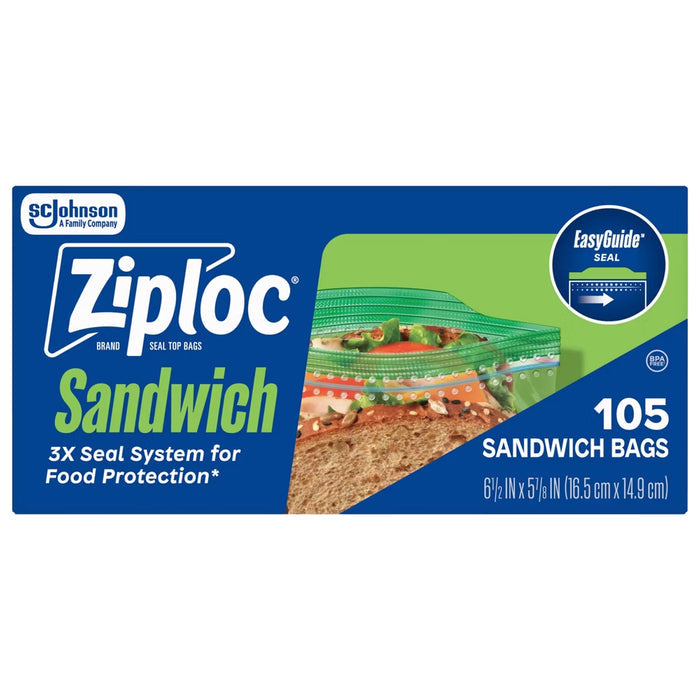 Ziploc Sandwich Bags - 105 Ct - 12 Pack