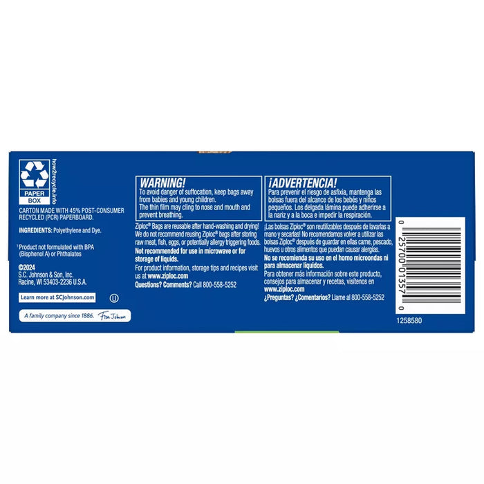 Ziploc Sandwich Bags - 105 Ct - 12 Pack