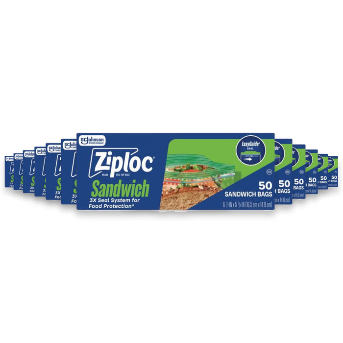 Ziploc Sandwich Bags, 50ct - 12 Pack