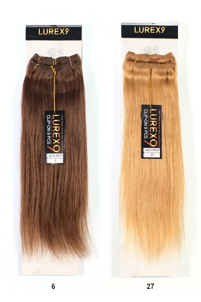ZURY 100% REMY HUMAN HAIR LUREX 9 CLIP ON 9 PCS - STRAIGHT 16" ROYAL