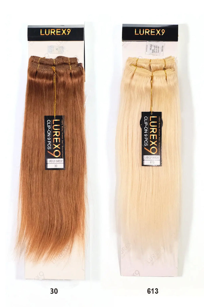 ZURY 100% REMY HUMAN HAIR LUREX 9 CLIP ON 9 PCS - STRAIGHT 16" ROYAL