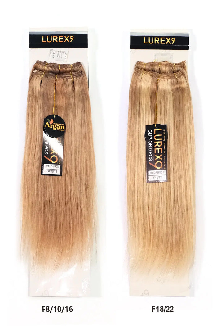 ZURY 100% REMY HUMAN HAIR LUREX 9 CLIP ON 9 PCS - STRAIGHT 16" ROYAL