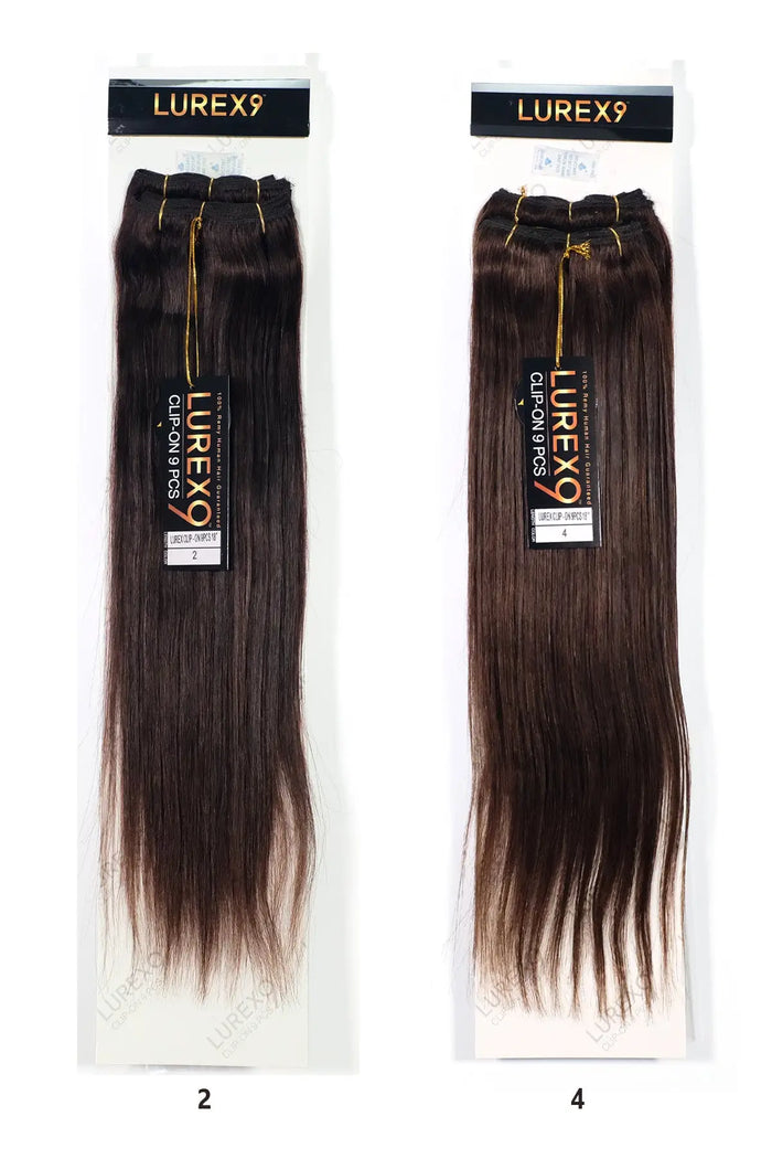 ZURY 100% REMY HUMAN HAIR LUREX 9 CLIP ON 9 PCS - STRAIGHT 18" ZURY