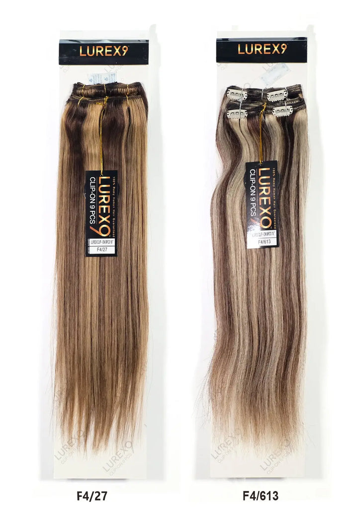 ZURY 100% REMY HUMAN HAIR LUREX 9 CLIP ON 9 PCS - STRAIGHT 18" ZURY