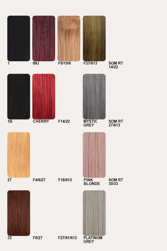 ZURY 100% REMY HUMAN HAIR LUREX 9 CLIP ON 9 PCS - STRAIGHT 18" ZURY