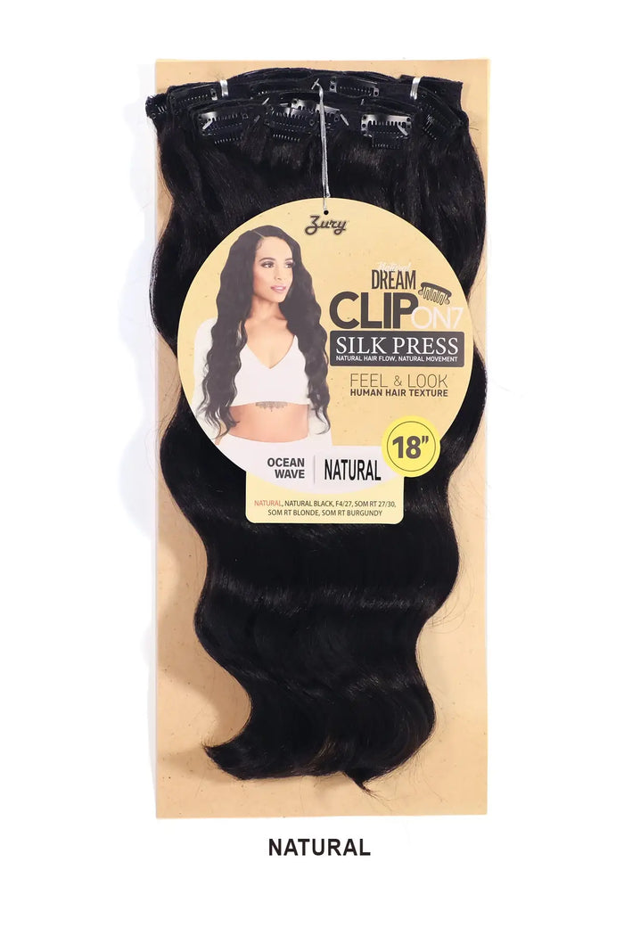 ZURY NATURAL DREAM SILK PRESS CLIP ON 7CPS - OCEAN WAVE 18" ZURY