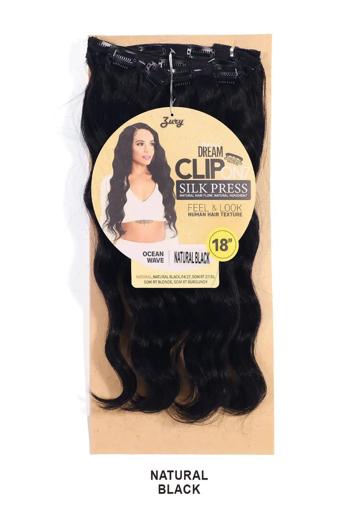 ZURY NATURAL DREAM SILK PRESS CLIP ON 7CPS - OCEAN WAVE 18" ZURY