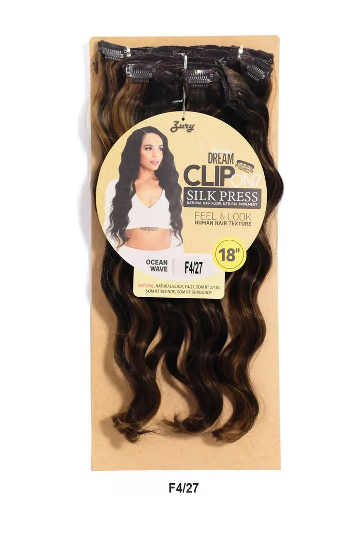 ZURY NATURAL DREAM SILK PRESS CLIP ON 7CPS - OCEAN WAVE 18" ZURY