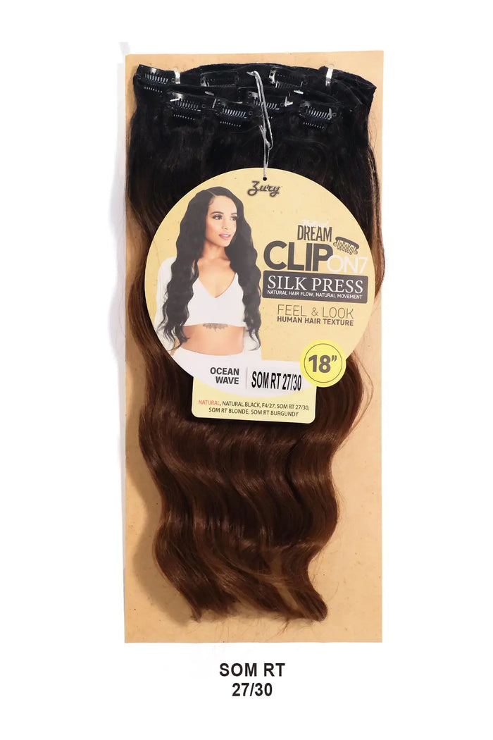 ZURY NATURAL DREAM SILK PRESS CLIP ON 7CPS - OCEAN WAVE 18" ZURY