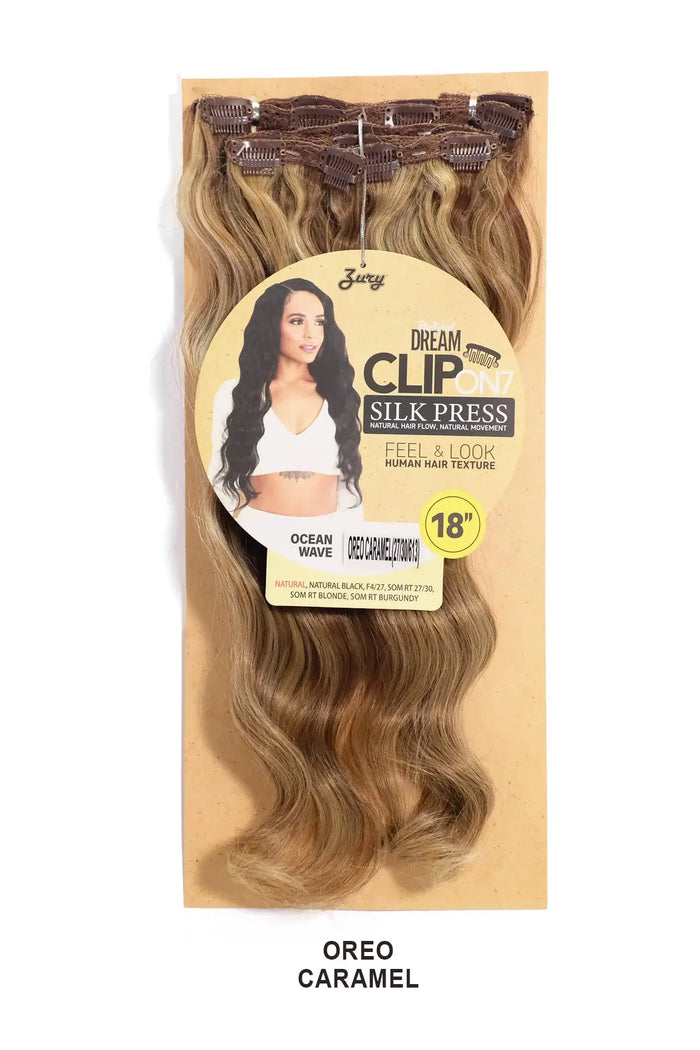 ZURY NATURAL DREAM SILK PRESS CLIP ON 7CPS - OCEAN WAVE 18" ZURY